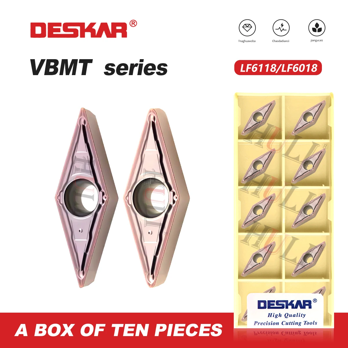 

DESKAR 100% Original VBMT160404/160408 MV VBMT110304 LF6018 LF6118 Hard Alloy CNC Lathe Turning Blades Inner Hole Turning Blades