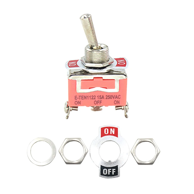 

5 шт. тумблер DPDT/SPST 250 В 15 А 2/3-позиционный фиксатор включения-выключения с водонепроницаемой крышкой, E-TEN 1021 1121 1122 высокой мощности
