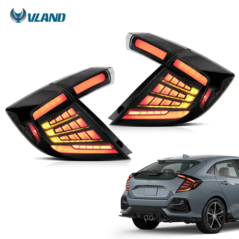 

VLAND Factory Full LED Tail Lamp for Honda Civic Hatchback Taillight 2018 - 2021 Car Parts Fog Light Sequential