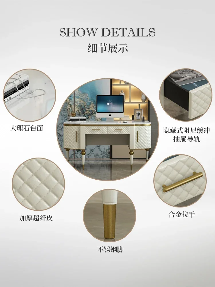 مكتب دراسة إيطالي فاخر مكتب رخامي أوروبي ما بعد الحداثة