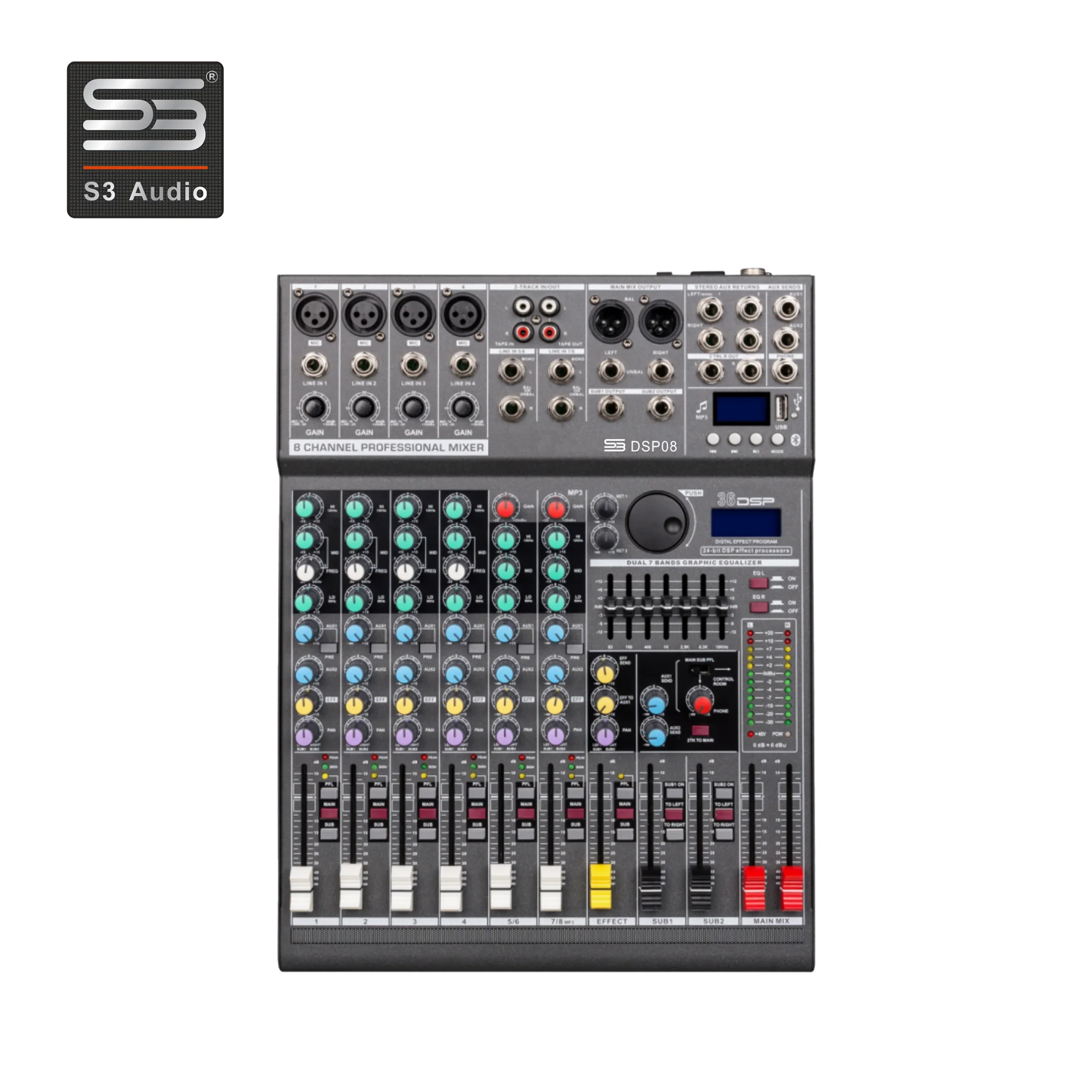 DSP08 8-channel DSP Effect Mixing Console