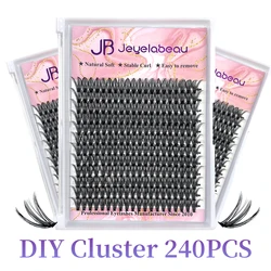 30D 40D Cluster Individual Eyelashes DIY 240Pcs Clusters Lashes Hot Melt Lash Extensions C/D Curl Natural Soft Pre Volume Cilia