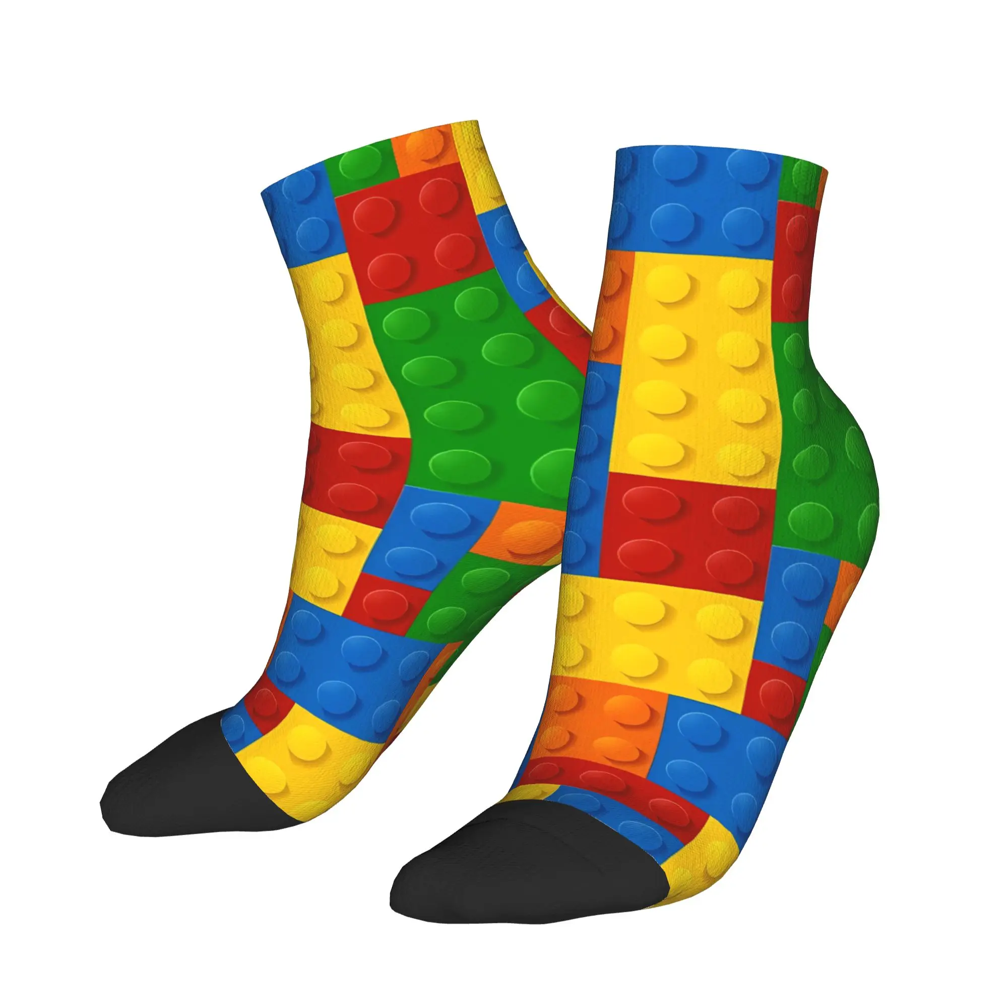 Building Blocks Vibrant Brick Print Ankle Socks Graphic Funny Casual Socks Summer Anti Climbing High Quality Sock For Couple