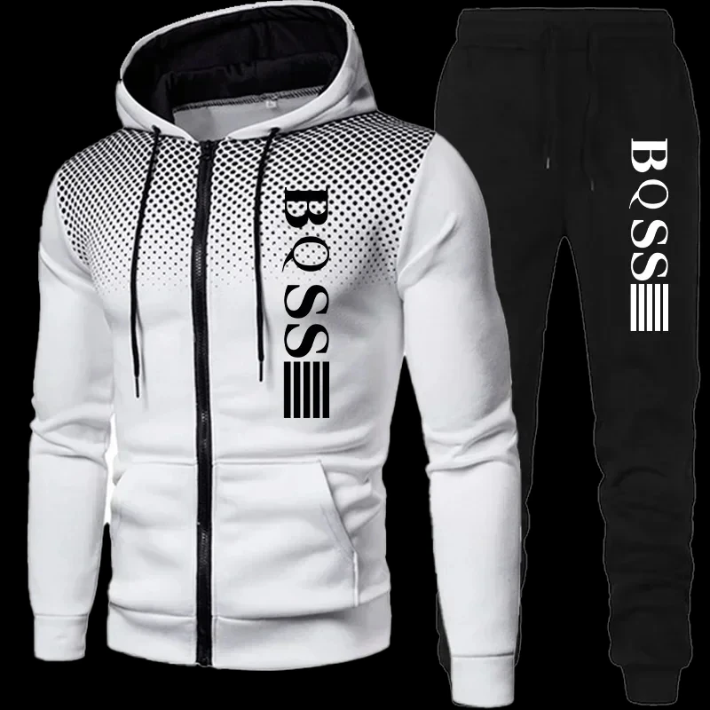 Spring and summer men and women can wear hoodies and jogging pants in a two-piece hip-hop sports set, which is fashionable and t