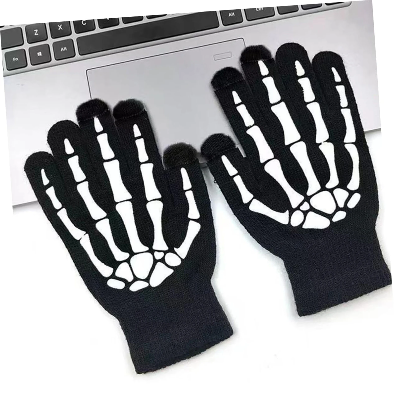 Gants de fête fluorescents qui brillent dans le noir pour enfants – Gants lumineux élastiques pour Raves, cyclisme de nuit ou costume d'Halloween