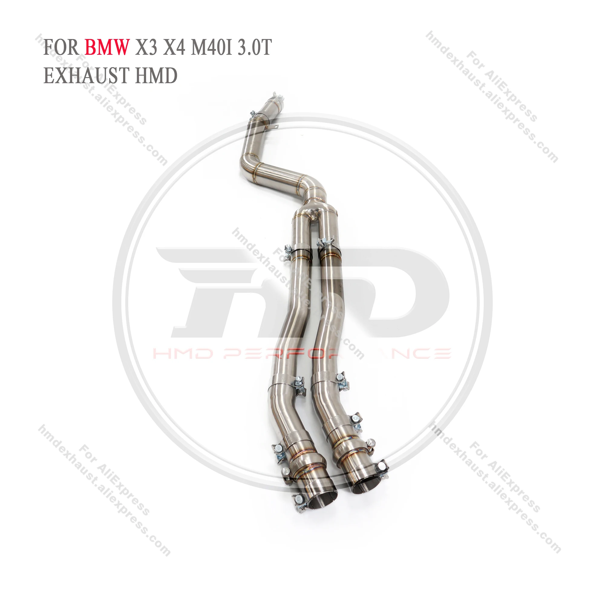 

HMD Stainless Steel Exhaust System for BMWX3 X4 M40I 3.0T Equal Length Middle Pipe With Resonator