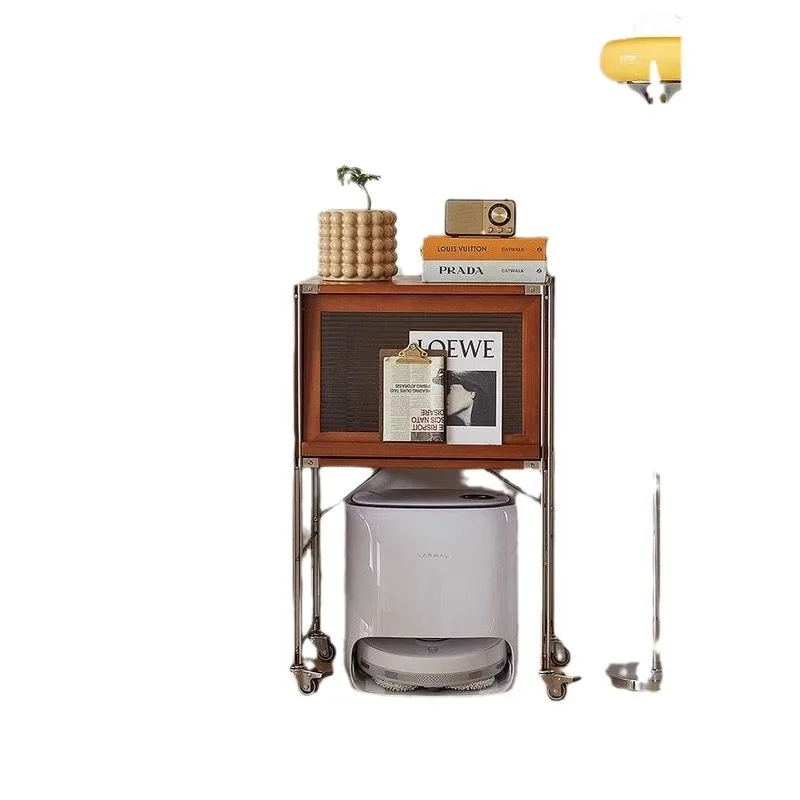 Medieval de madeira maciça varrendo robô prateleira armário móvel retro sala estar estante armário lateral