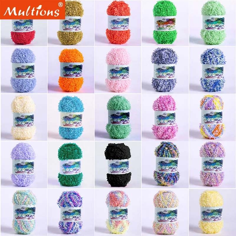 50g/roll Rainbow Butterfly Paper Yarn Colorful Fancy Blend Partner Thread For Hand Knitting Summer Sweater Supplies 160M