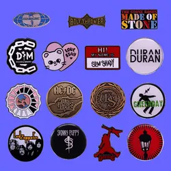 Various Classic Rock Band Choir Emblems Badge Enamelled Metal Pin Accessories Jacket Backpack Decoration Pop Singer fans Gift