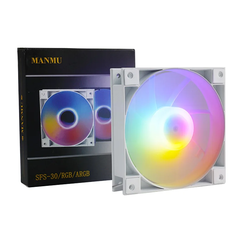 MANMU Kipas Pendingin Komputer Rpm Tinggi Kipas Casing Rgb 120Mm Pendingin Cpu Pendingin Rgb untuk Kipas Casing Komputer 2pin