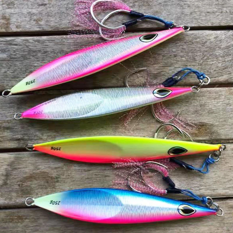 

D1 Slow Metal Jig Sea Fishing Lure Sinking Jigging Hard Bait 80g 100g 150g Laser Luminous Saltwater Angler Fish Tackle