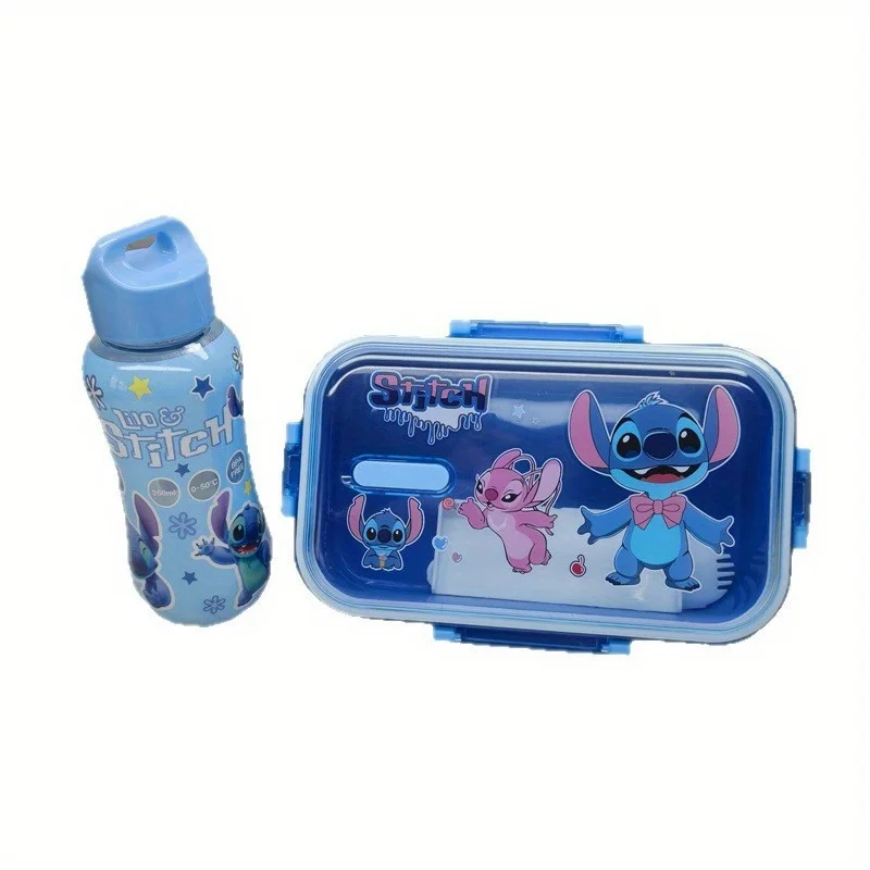 Disney cartoon Stitch Double-Layer Insulated Lunch Box with Cup, Spoon and Storage Case, Ideal for Office, School and Picnics view 4