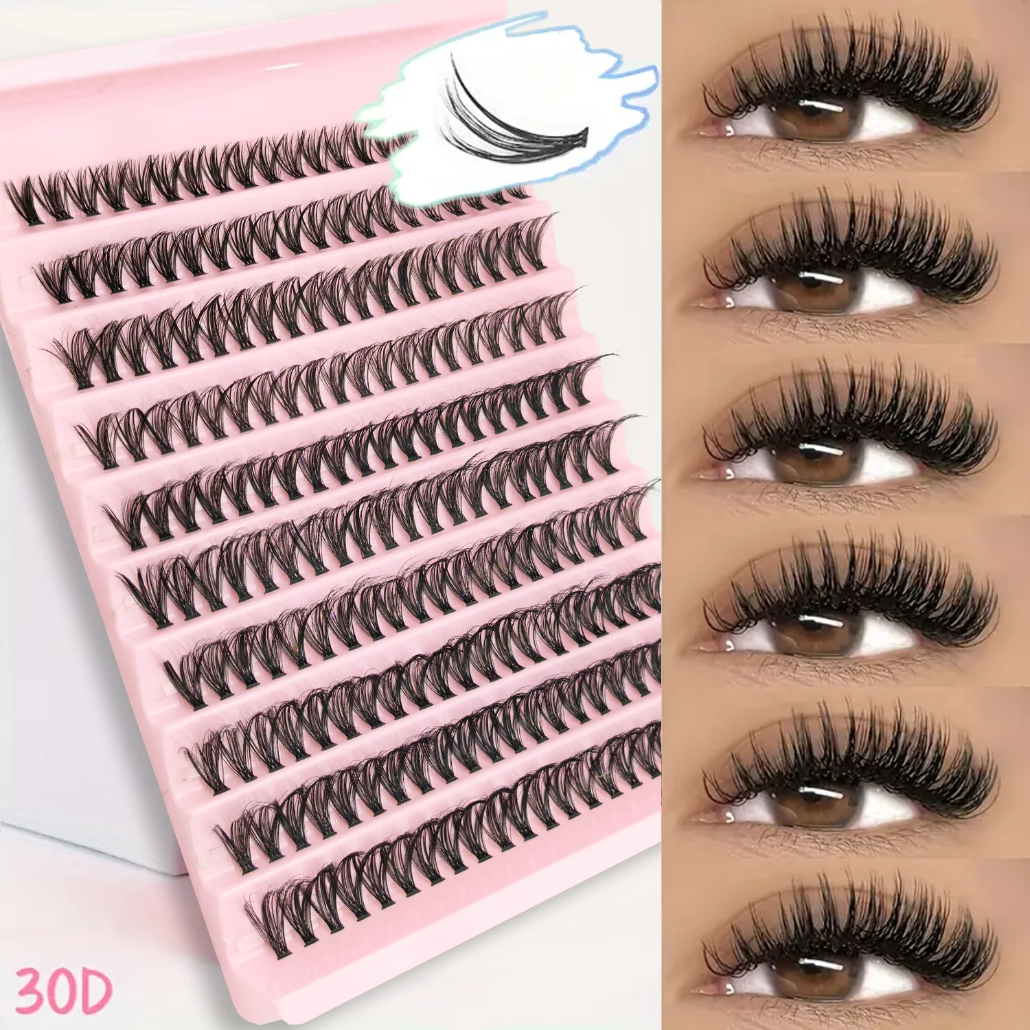 272 مجموعات من 100D الرموش الصناعية المنك D حليقة ملحقات رمش طبيعي الروسية قطاع الرموش الفردية ماكياج أداة