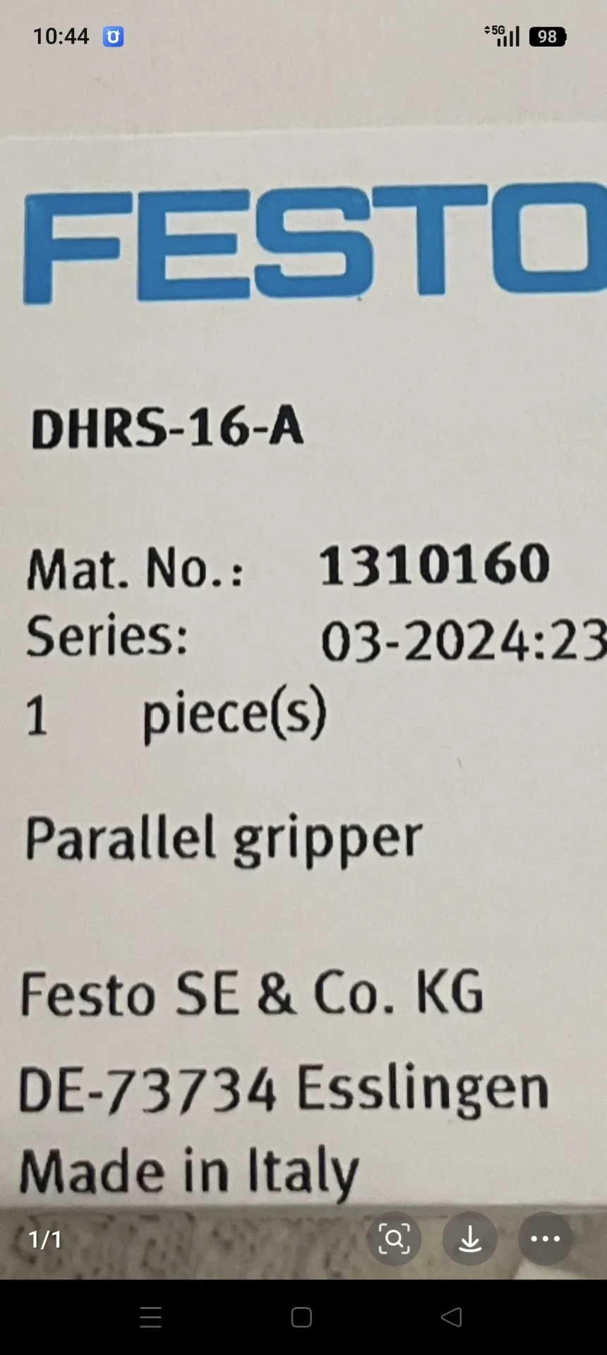 Parallel Air Claw DHRS-16-A
