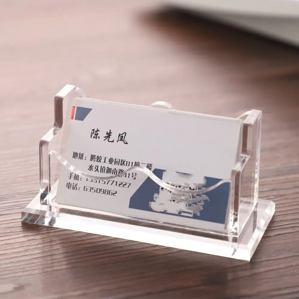 

Transparent Acrylic Business Card Holder Elegant Thickened Desktop Display Holder Acrylic High-capacity Name Card Display Stand