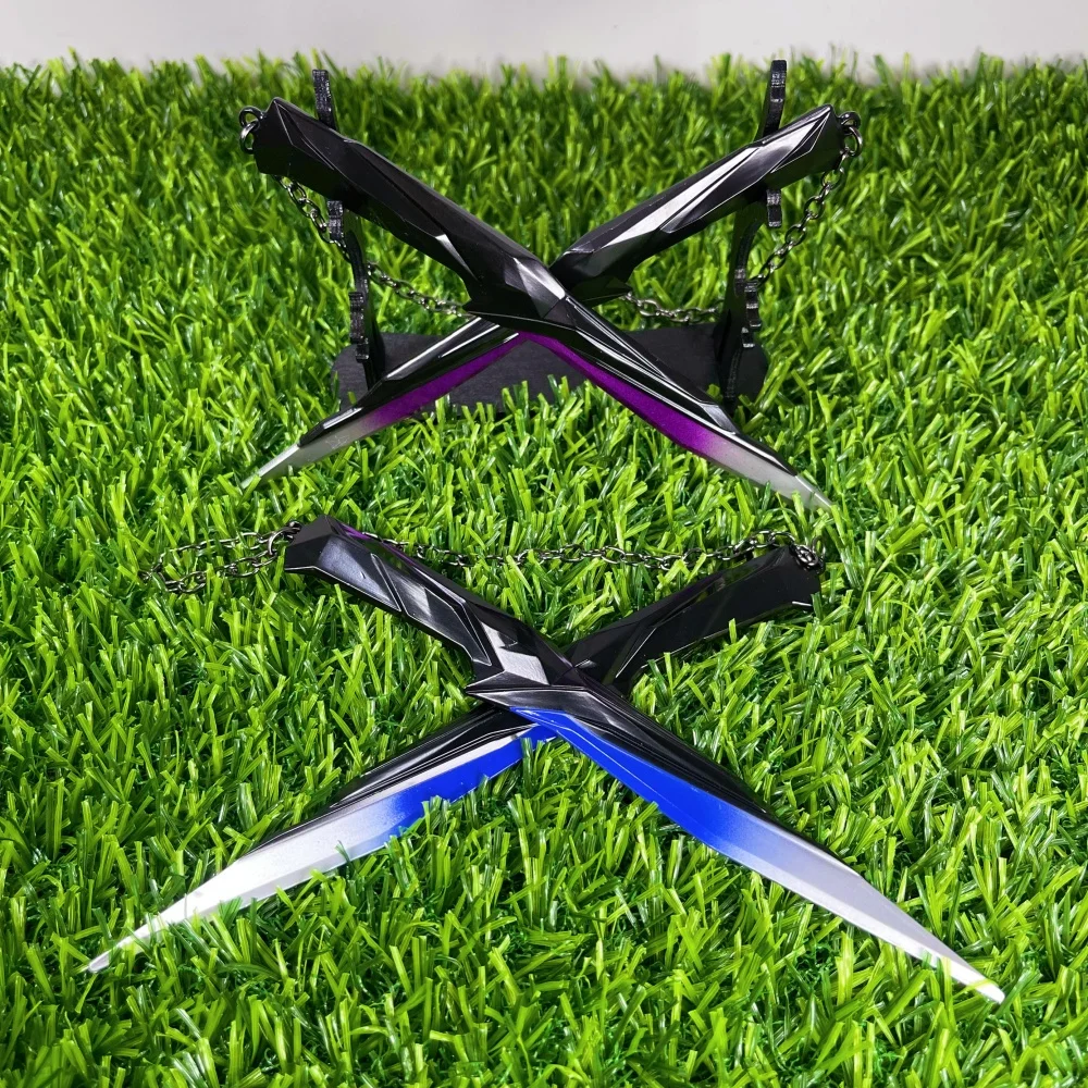 6.3inch 2pc Valorant Katana Steel Ninja Knife Blade Anime Cosplay Prop Sword Metal Real Size Japanese Katana Samurai Sabre Toy