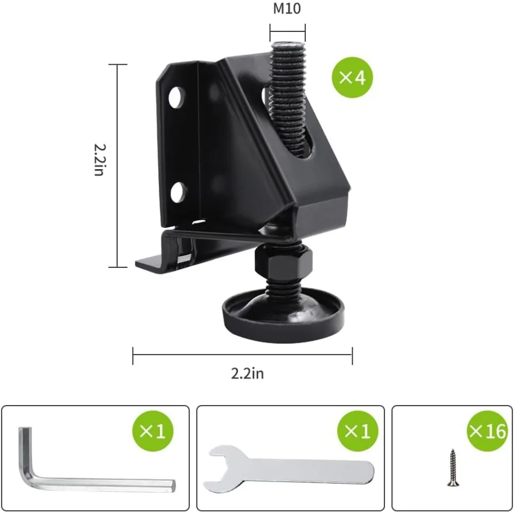 Livellatore per gambe per carichi pesanti da 4/8/16, altezza regolabile da 2 pollici, per mobili, tavoli, armadi