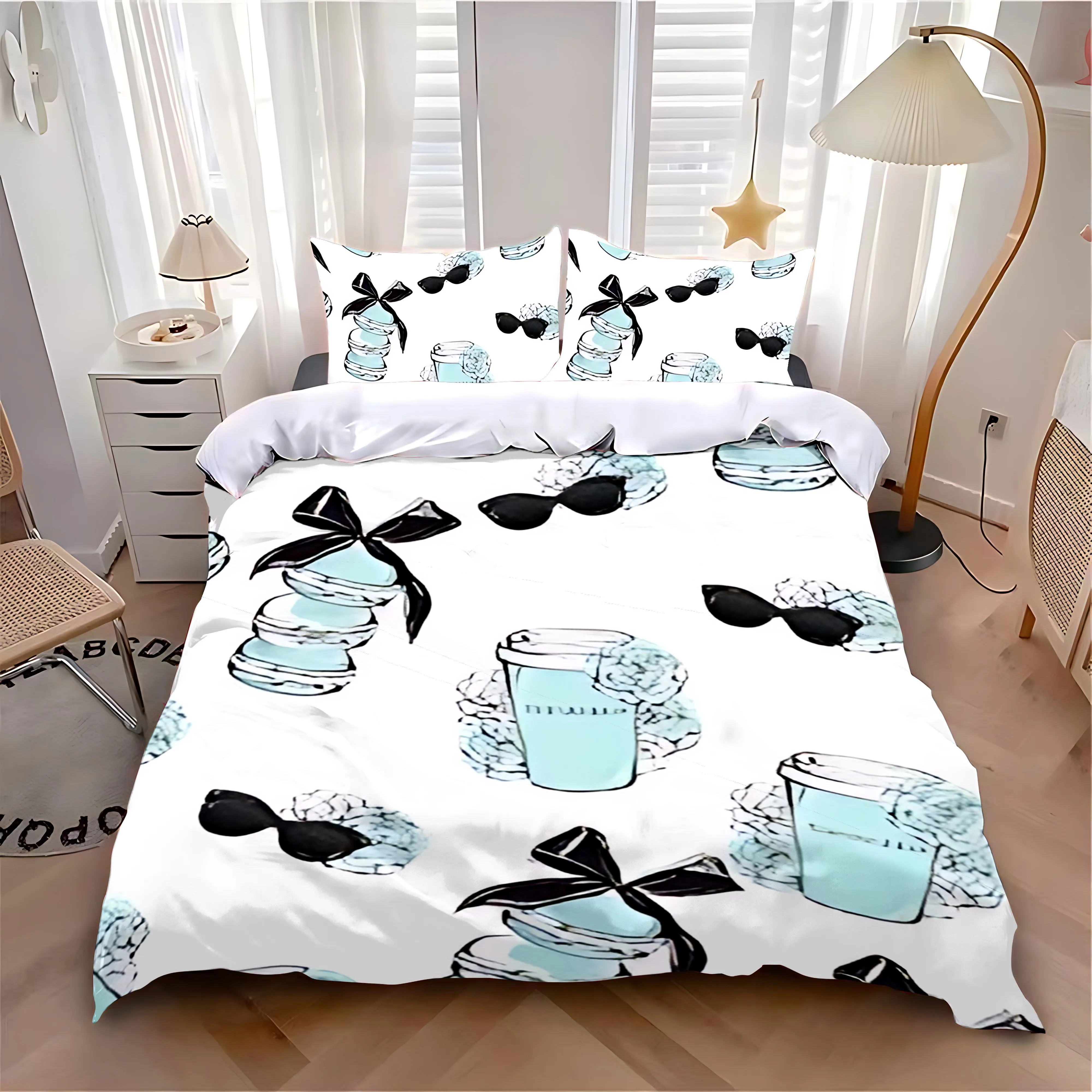 Duvet Cover Pillowcase Bedding Set Hot Fashion Adult Boy Girl Bedroom Decoration Children Single T-Tiffanys Double Large Size