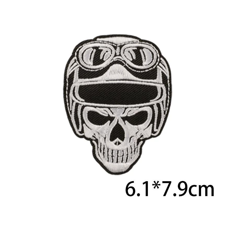 Wholesale Motorcycle Gothic Skull Embroidered Iron On Patch For Jacket,Vest
