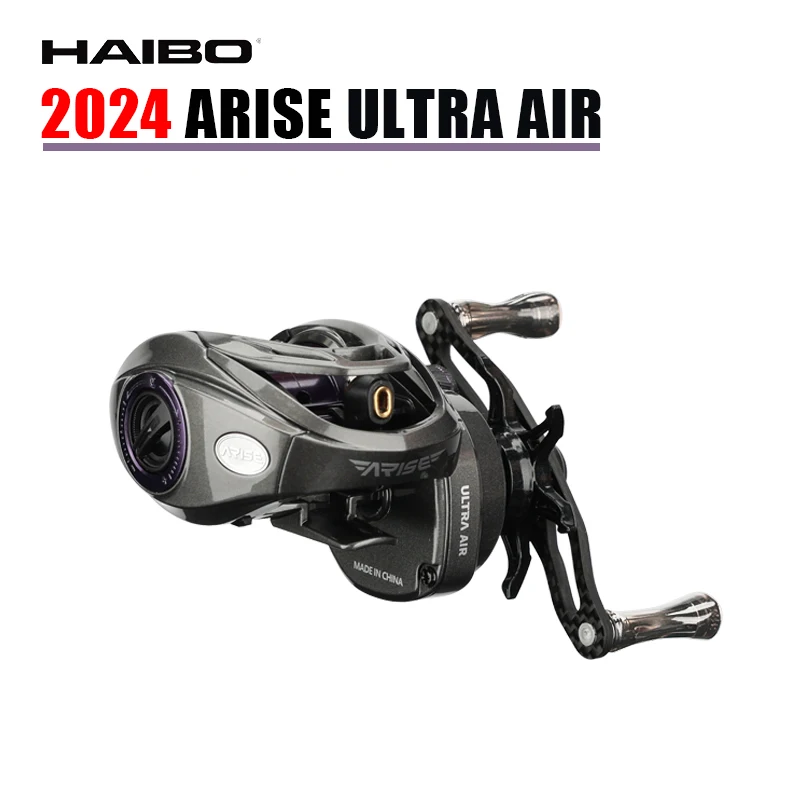 Haibo 24 NEW ARISE ULTRA AIR UT Magnesium Alloy Frame Baitcasting Fishing Reel 139g Carbon Fiber HandIe 11B+1RB Long Casting