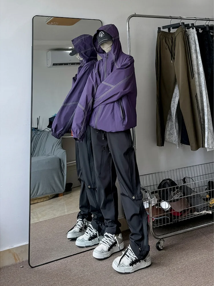 

Outdoor Windproof Waterproof Men's Cargo Pants Spring New Sle American Functional Workwear Zipper Design Sensation Trousers