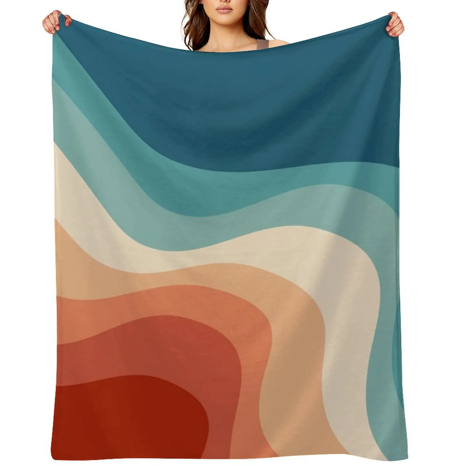 

Retro style waves Throw Blanket For Baby Sofa Throw halloween blankets ands Blankets