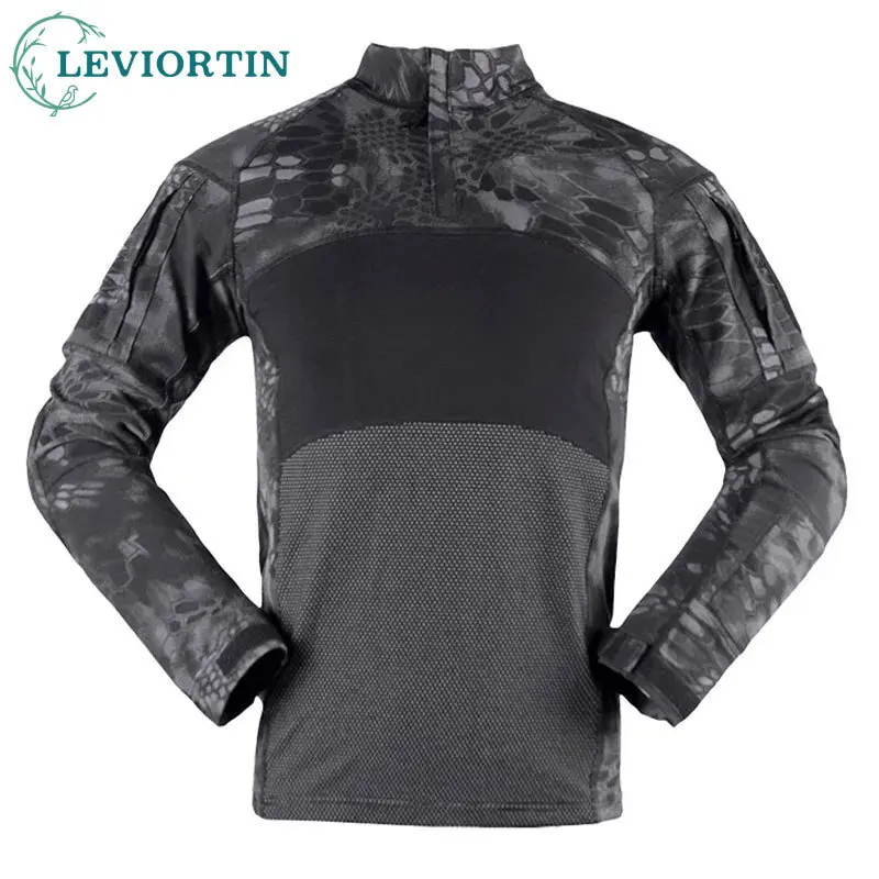 

Men's fashion versatile moisture wicking long sleeved outdoor sports training camouflage third-generation frog tactical suit
