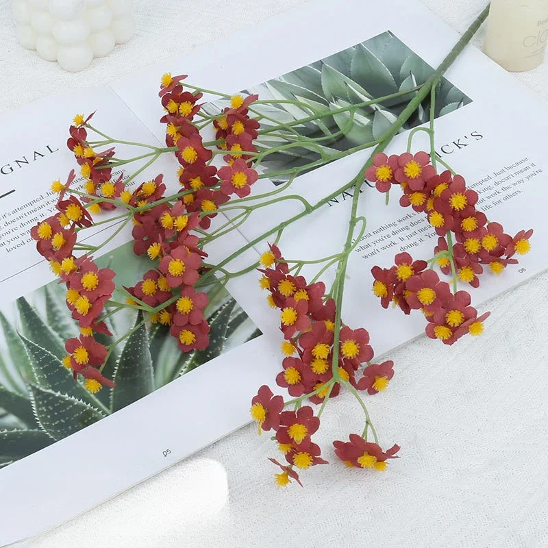 

Artificial Small Daisy Green Plant Floral Silk Fake Flowers Shopping Mall Decoration Simulation Chamomile Autumn Orange Flower