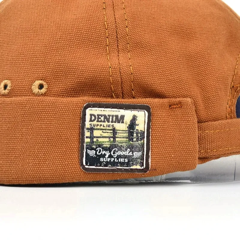 Vintage Brimless Beanie Hat Docker Cap Trend Summer Kpop Unisex Solid color Fashion Portable Skullcap Adjustable Cotton sailor