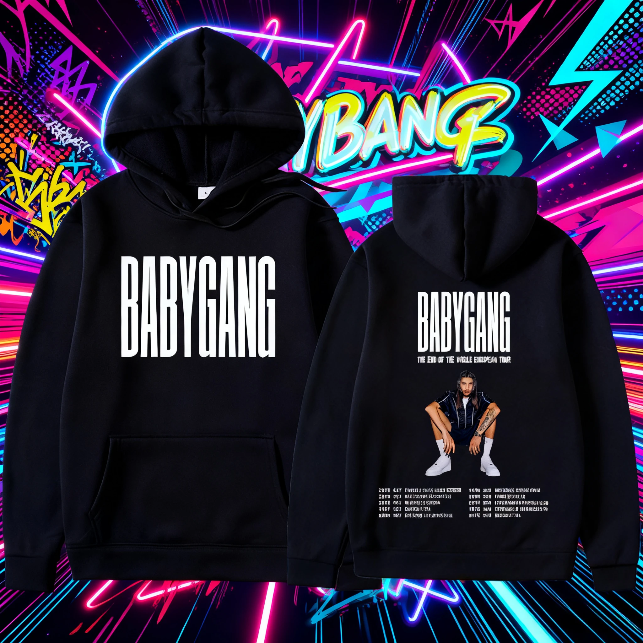 2025-26 Melo Tiakola هوديس مغني الراب للذكور والإناث، مطبوع على الوجهين، ملابس موسيقى الهيب هوب الشهيرة، هوديس غير رسمي للجنسين #1