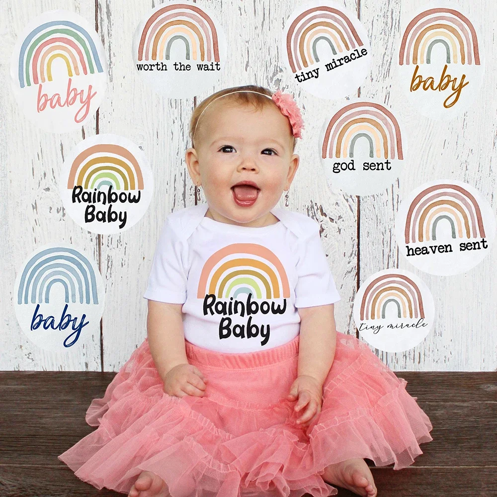 10 Designs Browns Rainbow Baby Bodysuit Announcement Bodysuits Newborn Baby Boys Girls Rainbow Bodysuits Cute Infant Toddler