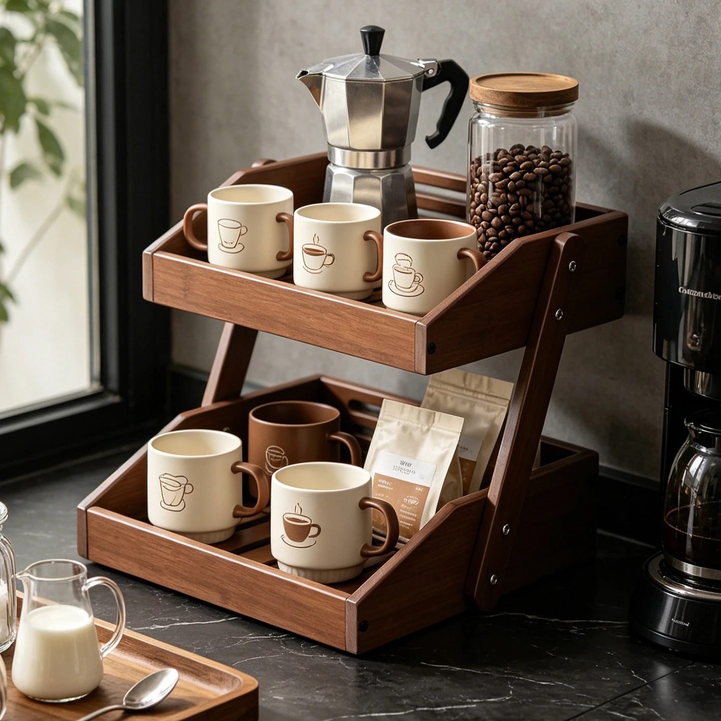 Multi-layer Desktop Cup Storage Rack Coffee Corner Tabletop Mug Display Organizer For Water Tea Coffee Cups Household Dining