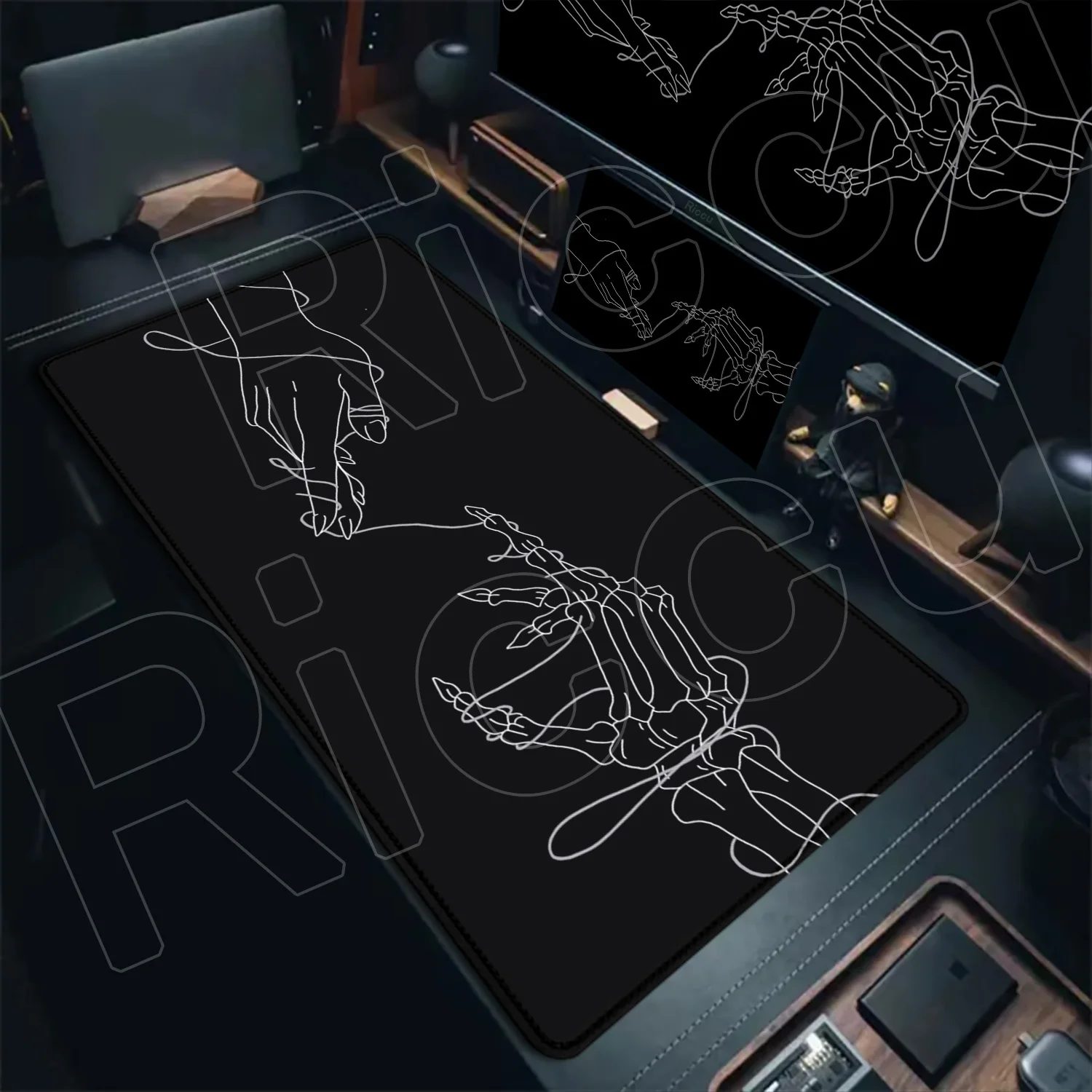 Mouse Pad Grande HD Preto e Br - Desk Setup Art avaliação e preço