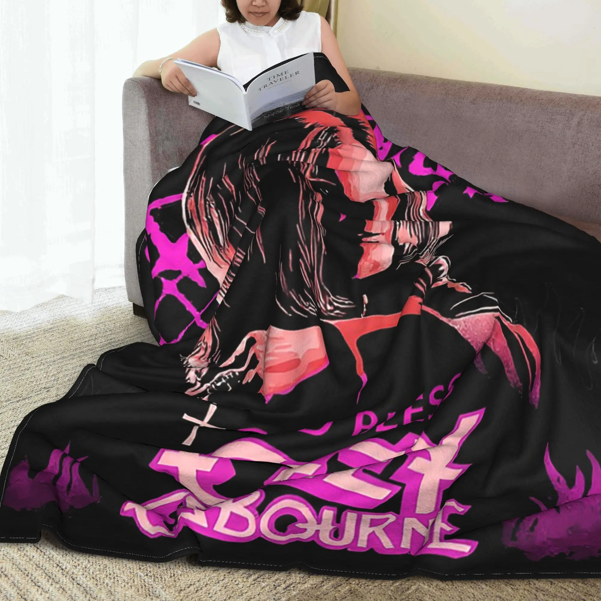 

Ozzy Osbourne 3-х одеял портативное фланелевое одеяло для дивана для дома, спальни, дорожные пледы, покрывало, одеяло