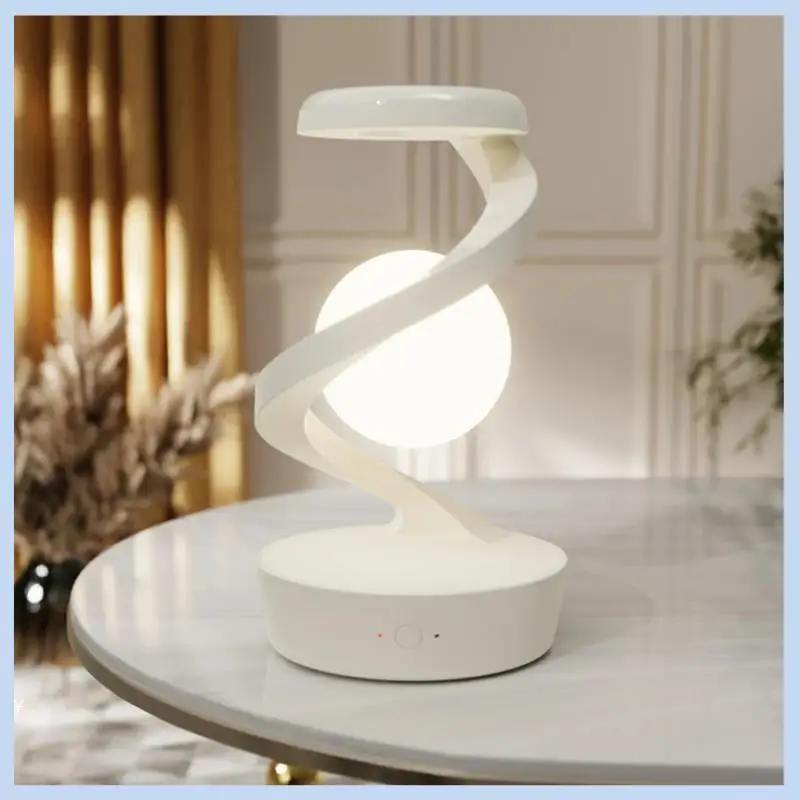 

AS63-LED 360° Rotating Night Light Cordless Rechargeable LED Levitating Night Light Forliving Room White