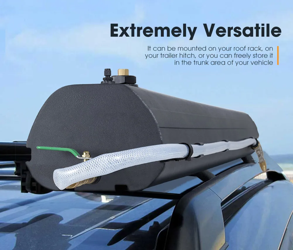 الألومنيوم 30L سقف السيارة خزان المياه الطرق الوعرة الضغط التخييم خزان المياه للتخييم دش تخزين المياه