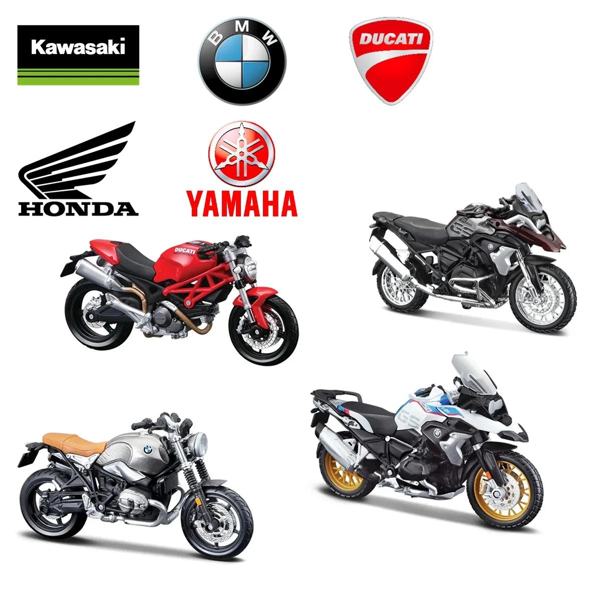 

Maisto Scale 1:18 Motorcycle Ducati Monster BMW Honda Replica Model Diecast Car Miniature Collection Xmas Gift Kid Boy Toy