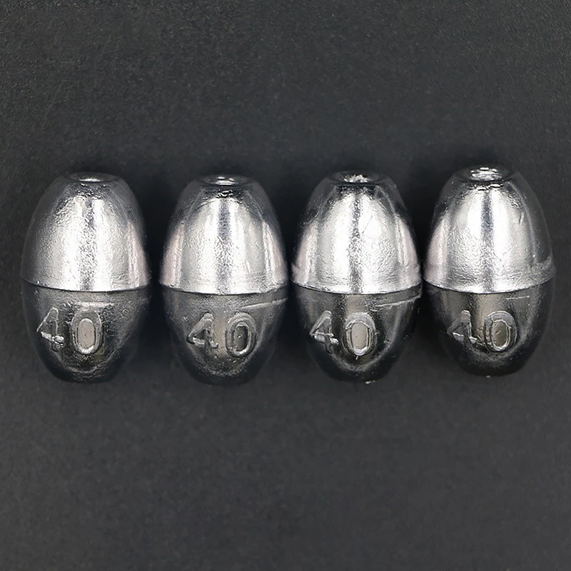 

Multipack of 20 Hollow Olive Fishing Sinkers, Alloy and Wax Coated; 3/ 4/6/8/10/12/15g Steel Fishing Weights