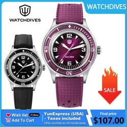 Watchdives WD50Q 50-Fathoms VH31 Dive Watch Sweep Seconds Quartz Movement Sapphire Stainless Steel Watches Waterproof 200m