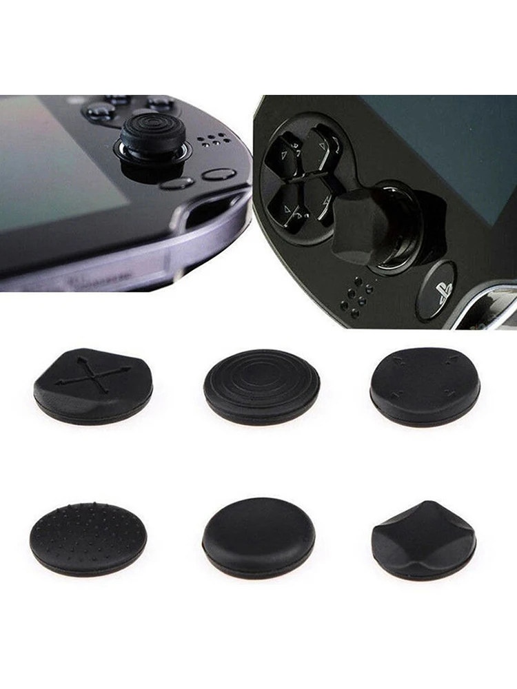 실리콘 아날로그 컨트롤러 엄지 스틱 엄지 스틱 캡 보호 커버 케이스, 플레이스테이션 Psvita PS Vita 1000/2000, 6 개