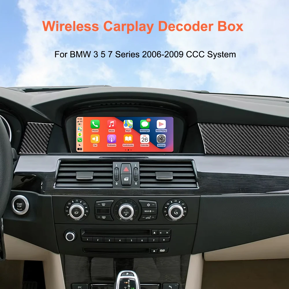 Bonroad Wireless Carplay Android Auto Nachrüst-Kits für BMW 3er/5er Serie E60 E61 E62 E63 E64 E90 E91 E92 E93 CCC CIC System – Detail 1