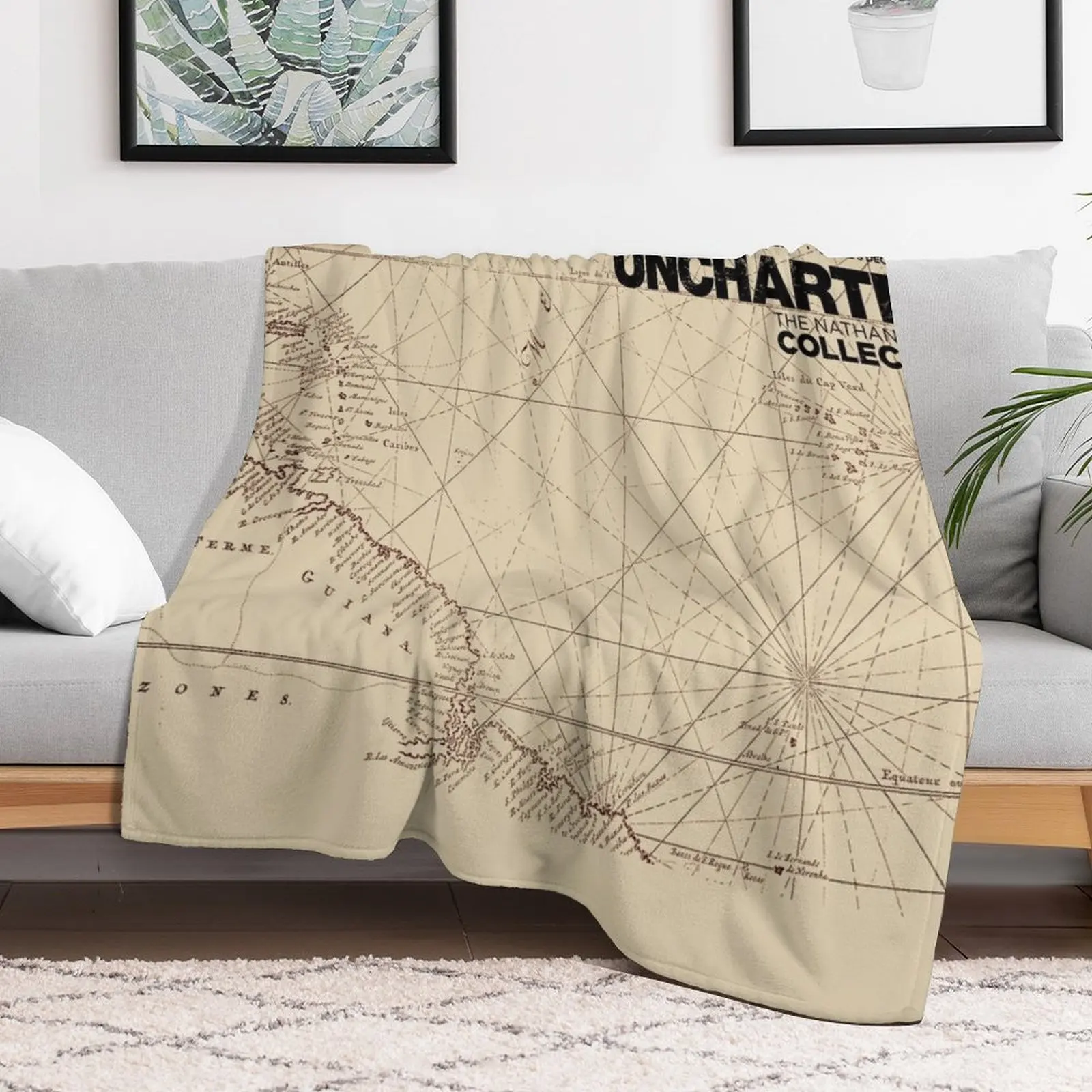 Uncharted Map Design Throw Blanket Designers Large Luxury Throw Blankets For Bed Blankets