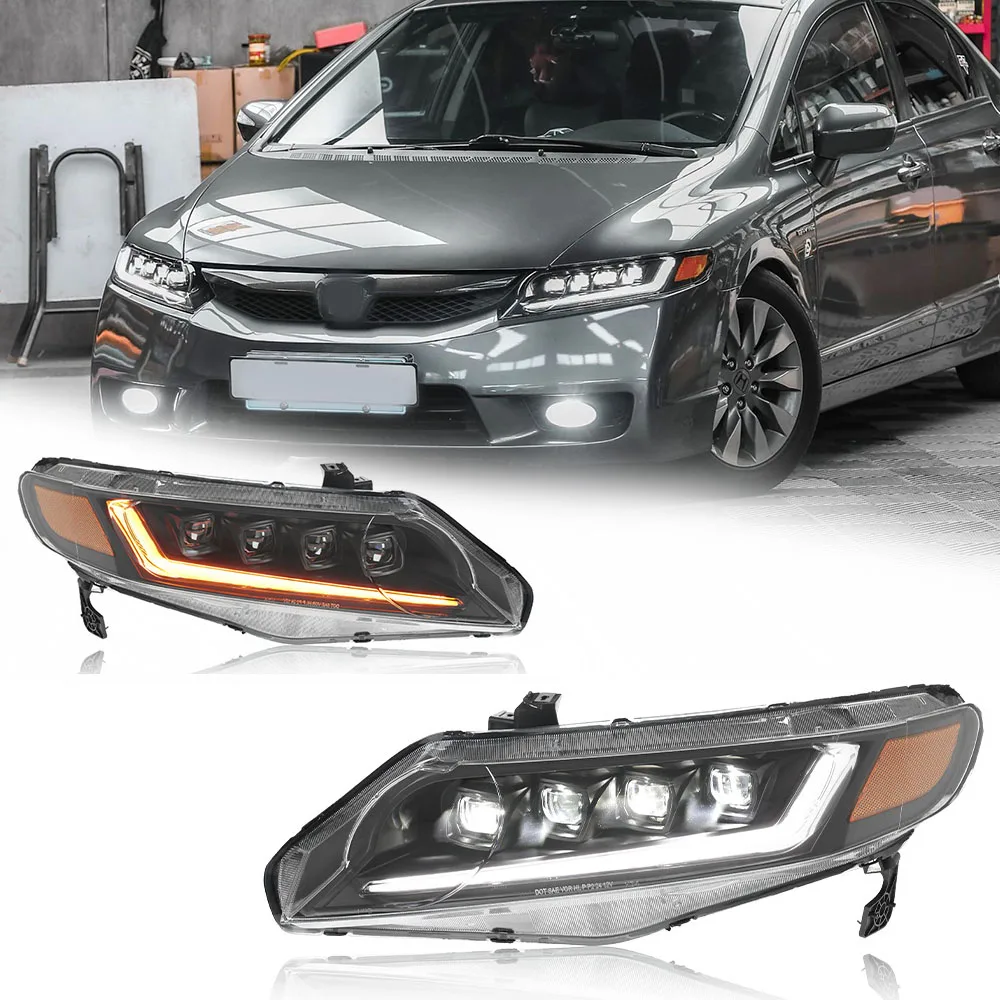 

LED HeadLights for Honda CIVIC 8G 06-12 new style full led DRL Car head lamp Assembly Signal Auto Accessories Modified Lamp
