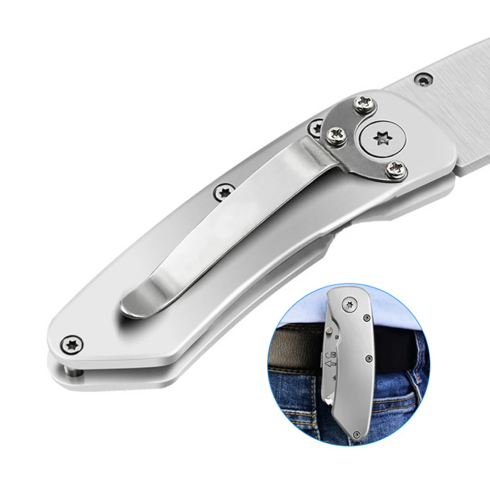 EDC Pocket Box Cutter Stainless Steel Electrician Utility Knife Portable Industrial Folding Paper Cutter With 10pcs Spare Blades