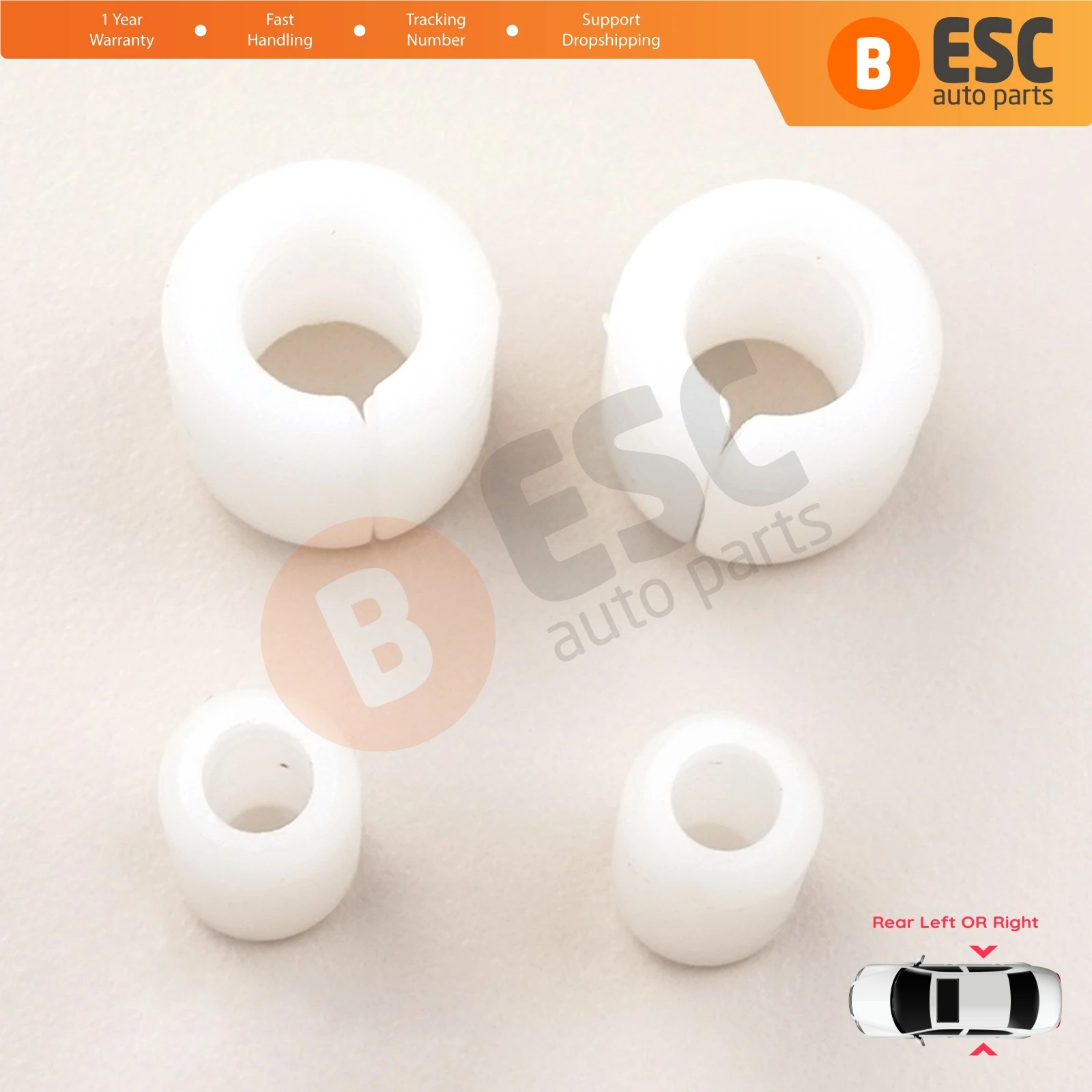 

ESC EWR5117 2 Sets Rear Window Regulator Glass Peg & Dowel Spacer Retaining Pin Clips:22687062 for Ford Lincoln VW Jaguar
