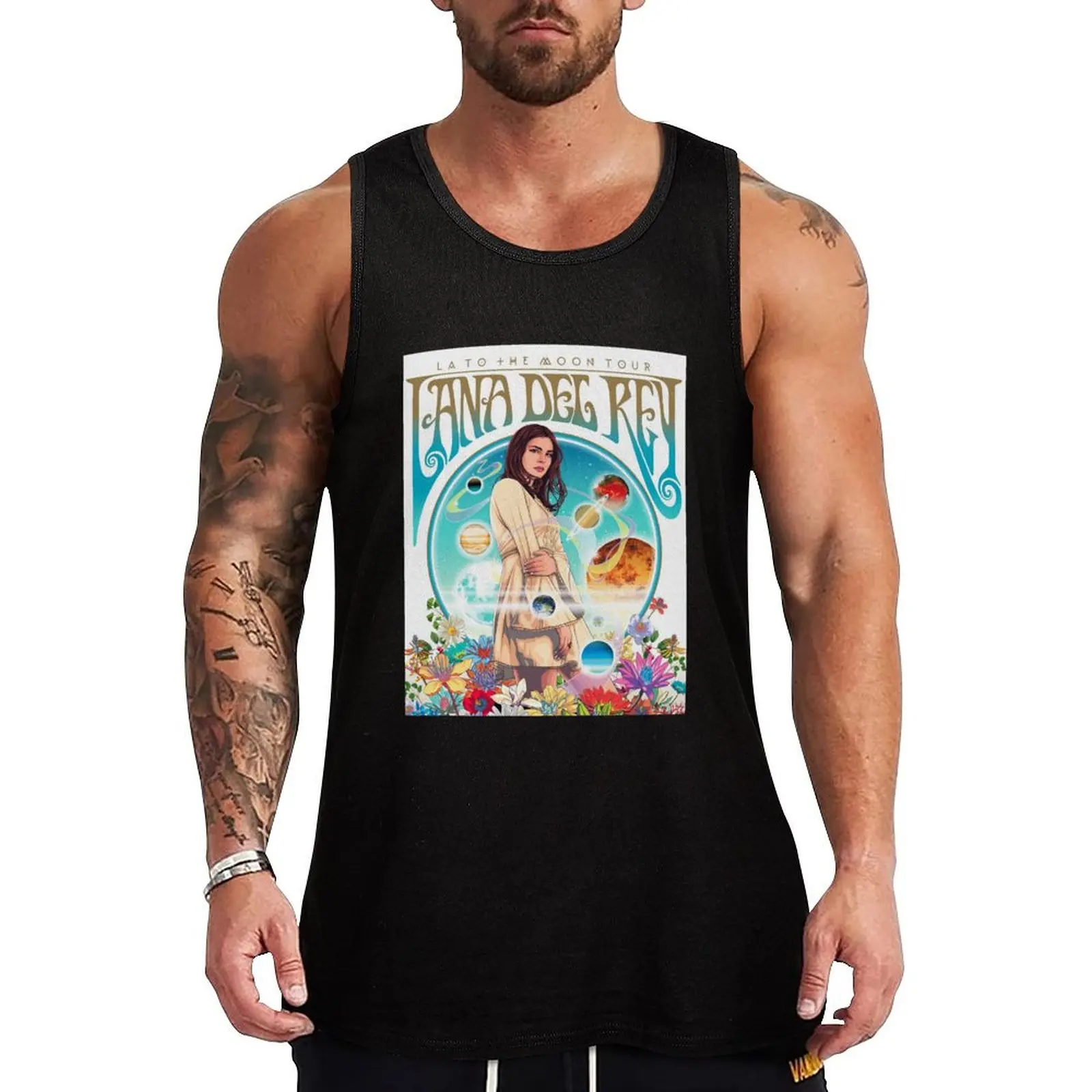 

La-To The Moon Ray Tour Gift Men Women Tank Top Simple Graphic Tank Top Minimal Print Sleeveless