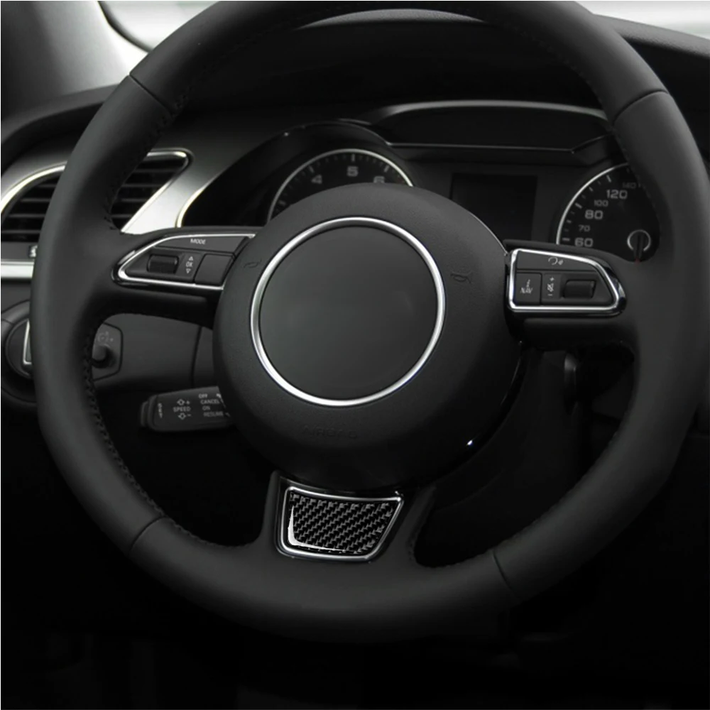 For Audi A6 C7 12-18 A7 A4L A3 Q3 Q5 Car Steering Wheel Sticker Trim Carbon Fiber Decoration Allroad Sportback Auto Assesories