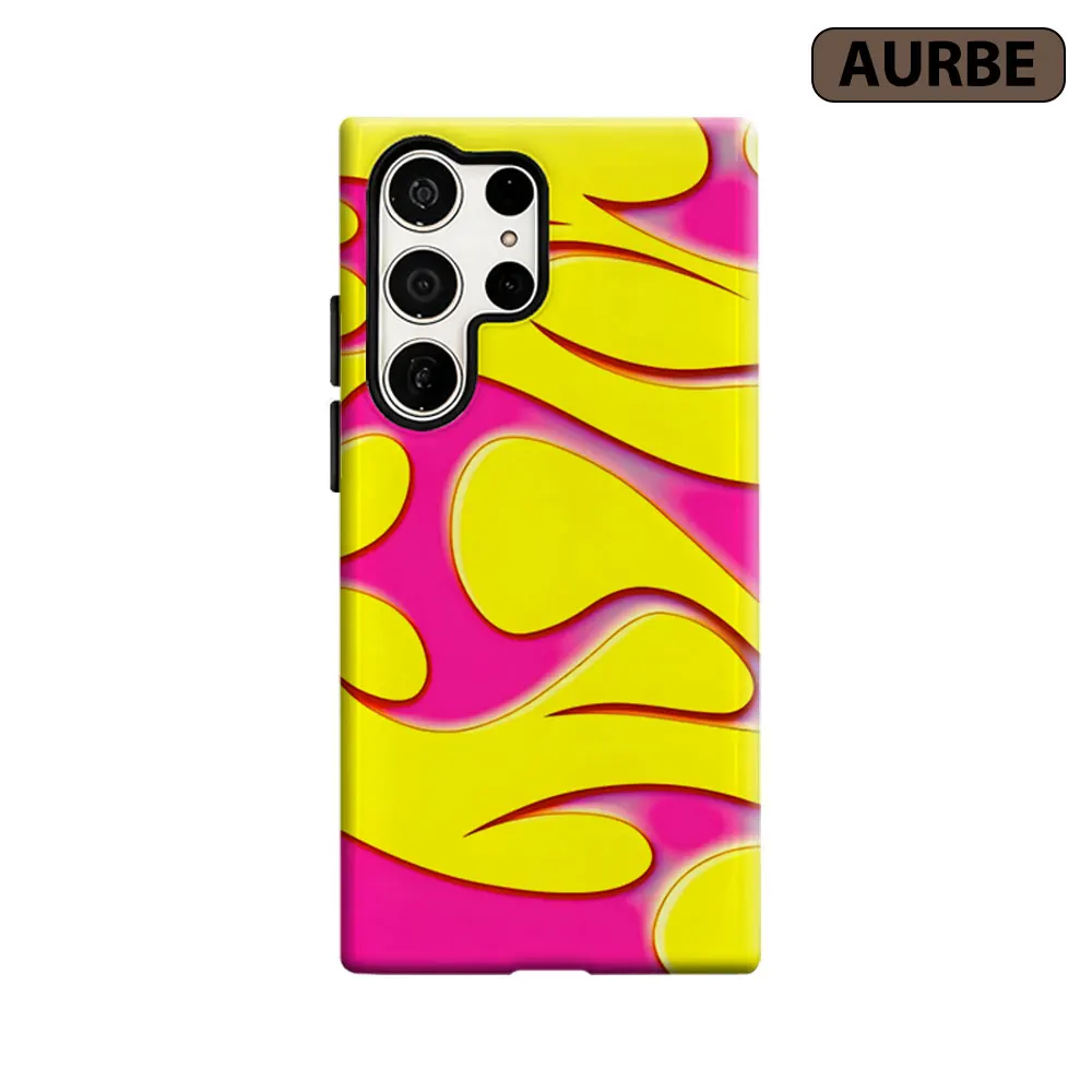 Retro Fluid Swirls Phone Case For Samsung Galaxy S26 S25 S24 S23 Ultra Plus HD Hard Double Layer Film Cover