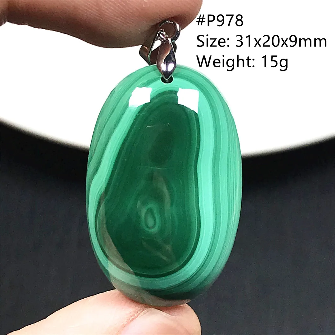 Natural Green Malachite Pendant Jewelry For Women Lady Men Healing Love Wealth Gift Crystal Stone Silver Beads Gemstone AAAAA