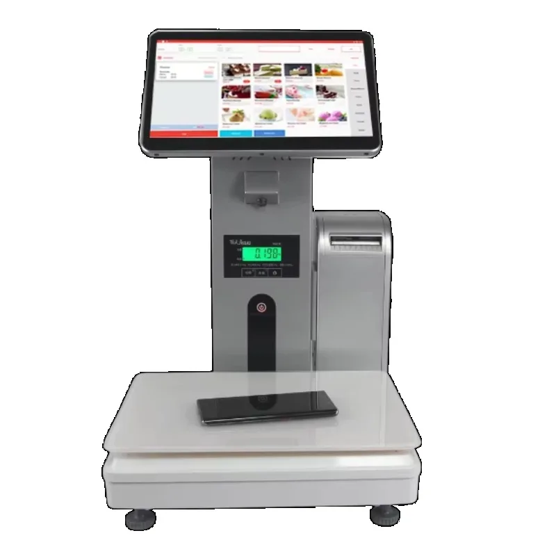 Smart POS AI Checkout Scale with Barcode Label Recognition POS Systems Auto Weighing for Supermarket Grocery Seafood Snack Store view 4